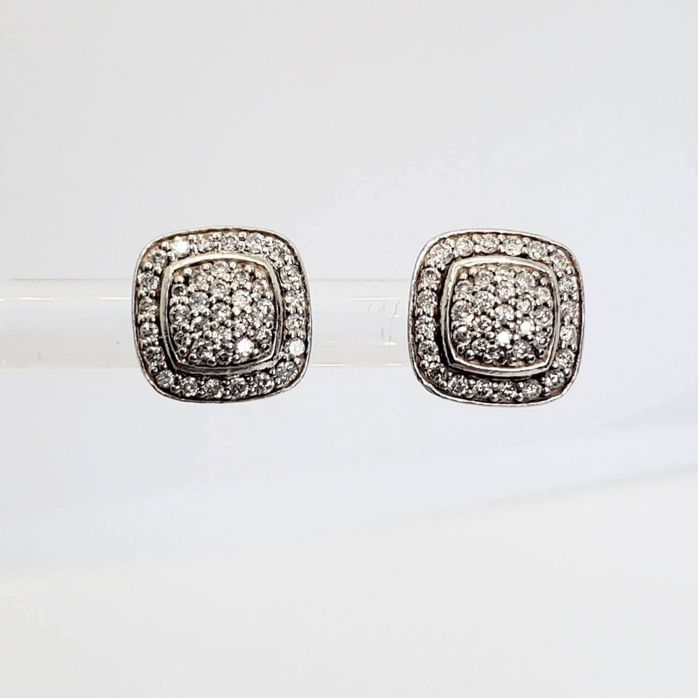 David Yurman Petite Albion Stud Earrings with Pavé Diamonds, 5mm Center
